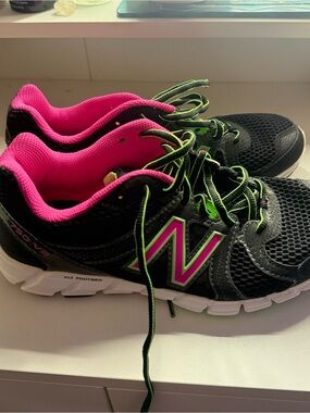New Balance Women's Black Pink & Neon Green Athletic Sneakers